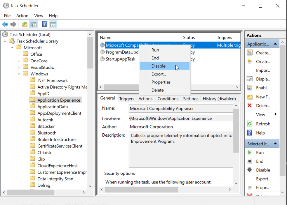 Disable Windows Compatibility Telemetry in Windows 10